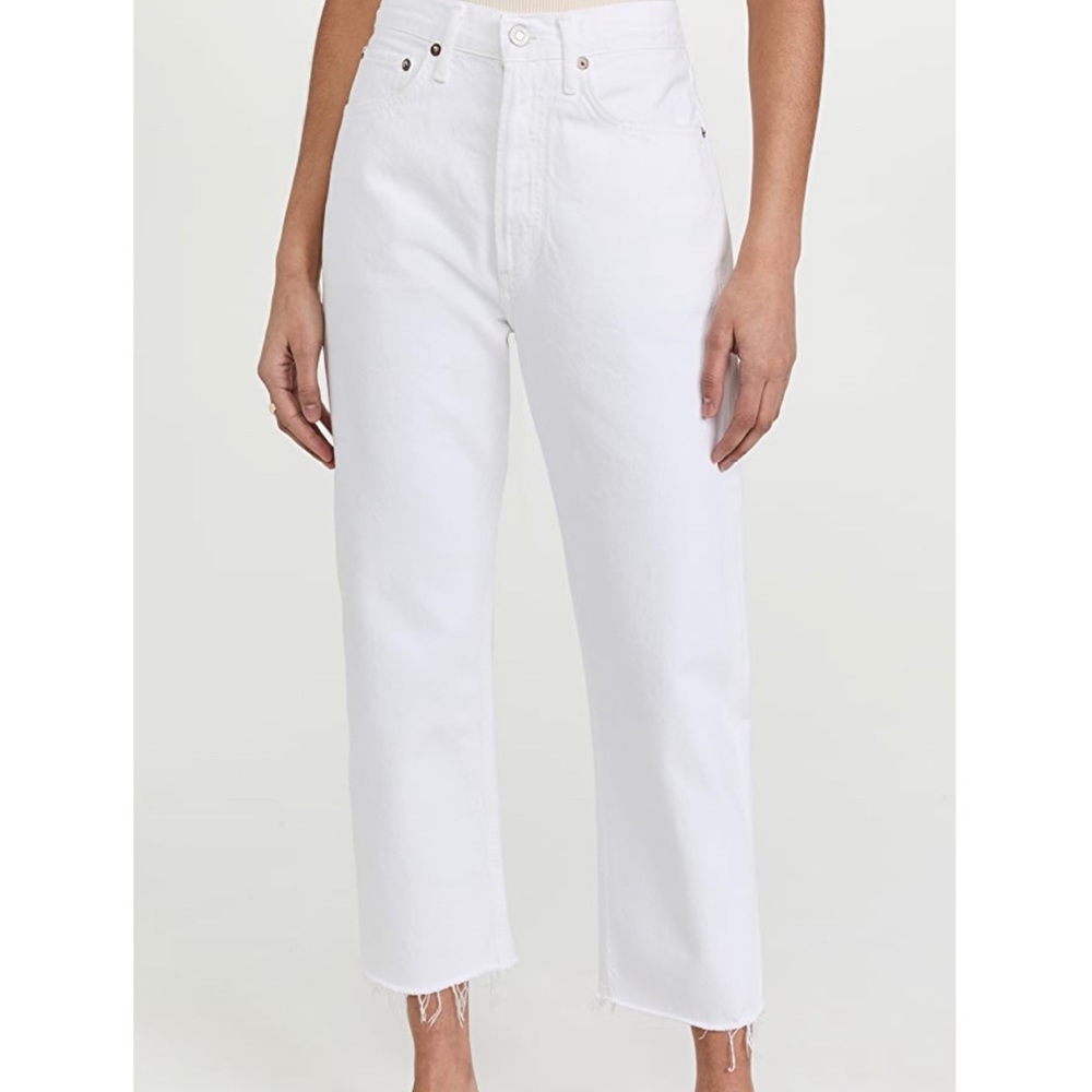 Cotton:on NWT White Petite Straight Jeans High Waist Raw Hem Size 4